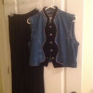 Southwestern Denim Vest and Skirt